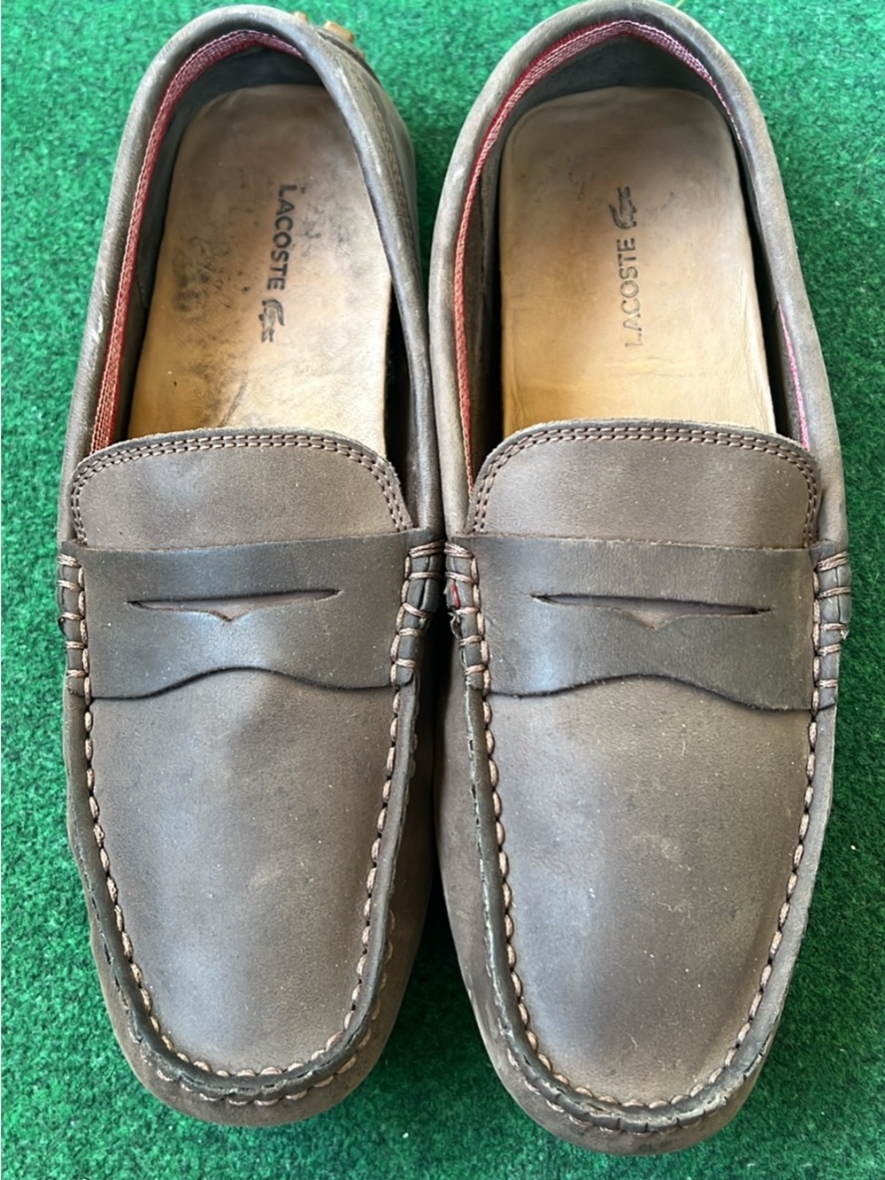 Lacoste Men’s Brown Leather Penny Loafers